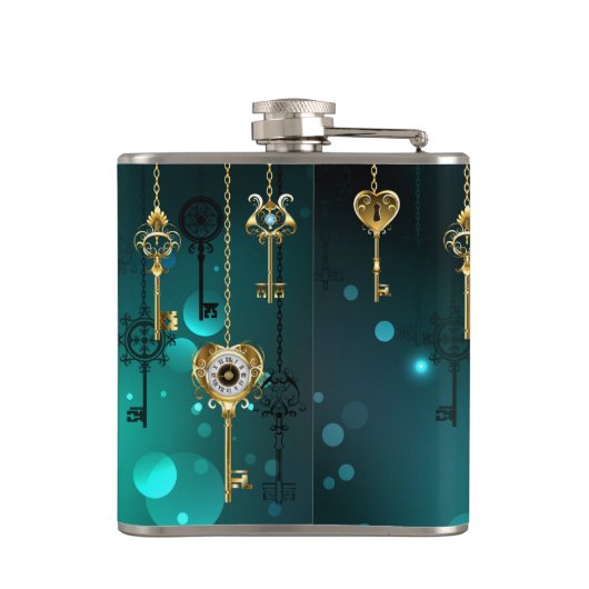 Flasques Skeleton Keys on Green Background (Dos)