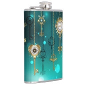 Flasques Skeleton Keys on Green Background (Droite)