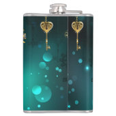 Flasques Skeleton Keys on Green Background (Dos)