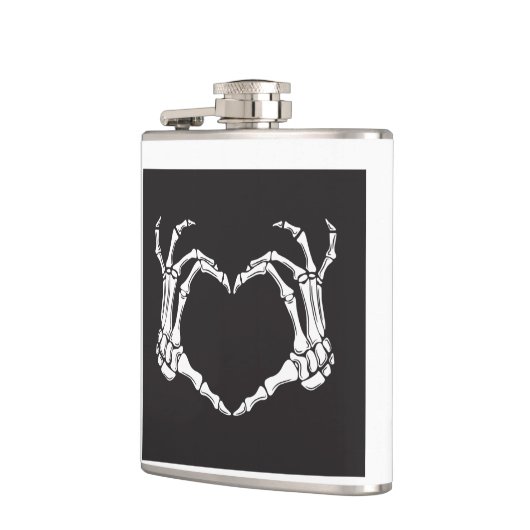 Flasques Skeleton Main Making a Heart on a (Gauche)