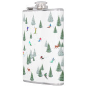 Flasques Skiers Downhill Skiing Illustration  (Gauche)