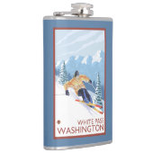 Flasques Skieur de neige de Downhhill - passage blanc, (Droite)