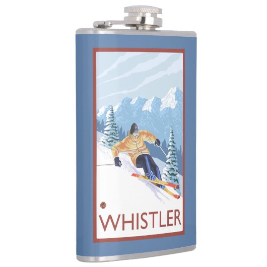 Flasques Skieur de neige de Downhhill - Whistler, AVANT (Droite)