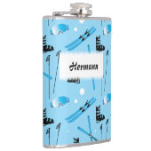 Flasques Skiing Equipment Pattern Blue Personalised (Droite)