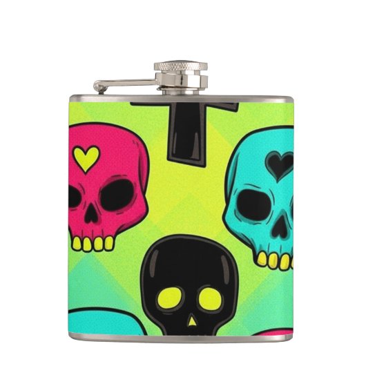 Flasques Skull Pattern Flask (Devant)