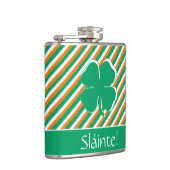 Flasques Sláinte Modern Green Orange Stripes Shamrock irlan (Droite)