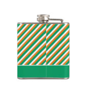 Flasques Sláinte Modern Green Orange Stripes Shamrock irlan (Dos)