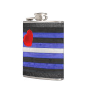 Flasques SlipperyJoe's cuir drapeau orgueil noir bleu royal (Gauche)