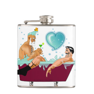 Flasques SlipperyJoe's deux gays hommes aiment la baignoire
