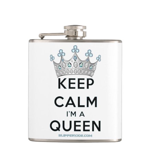 Flasques SlipperyJoe's Keep Calm Queen couronne joyaux a (Devant)
