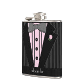 Flasques Smoking-Mariage noir et gris de rayure de Pin (Gauche)