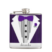 Flasques Smoking noir et pourpre de rayure de Pin (Devant)