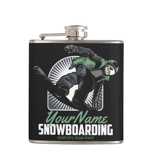 Flasques Snowboard personnalisé Snow Boarder Shredding   (Devant)