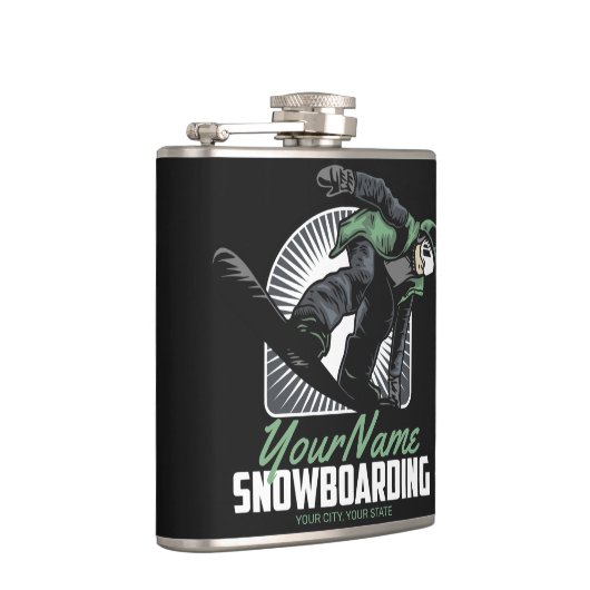 Flasques Snowboard personnalisé Snow Boarder Shredding   (Droite)