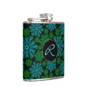 Flasques Snowflakes d'hiver Motif avec Monogram (Droite)