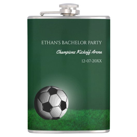 Flasques Soccer vert Anniversaire / Bachelor Party (Devant)