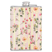 Flasques Soft Pink Floral Stripe Pattern (Dos)