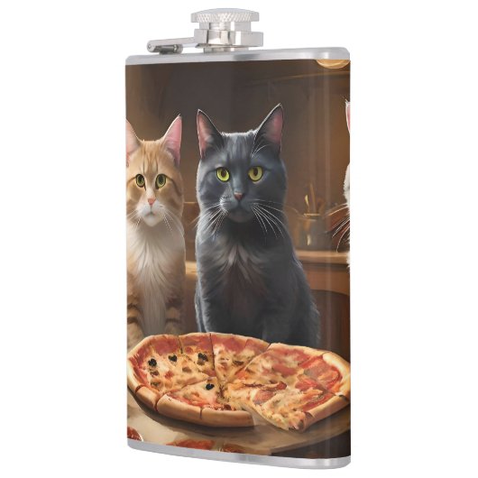 Flasques Soirée Pizza Chat, (Gauche)