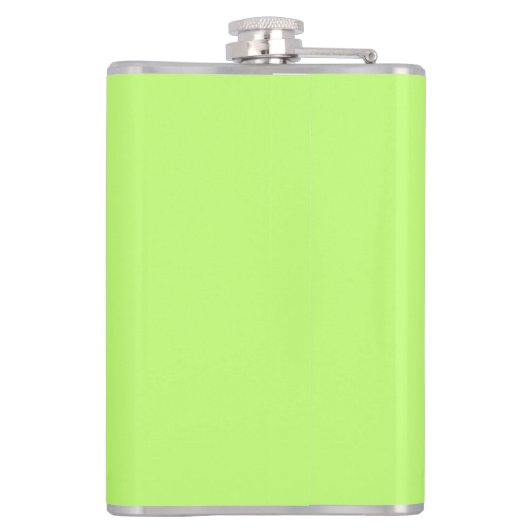 Flasques Solide Neon Apple Green Nom personnalisé Monogramm (Dos)