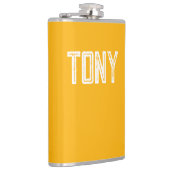 Flasques Solide Neon brillant Orange Nom personnalisé Monog (Droite)