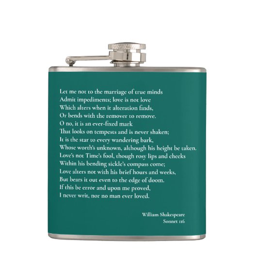 Flasques Sonnet 116Laissez-moi ne pas parler du mariage des (Devant)