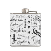 Flasques Sophia Nom personnalisé Motif noir blanc (Dos)