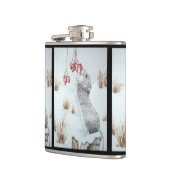 Flasques Souris mignonne et baies rouges scène de neige (Gauche)