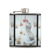 Flasques Souris mignonne et baies rouges scène de neige (Devant)