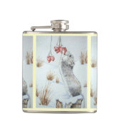 Flasques Souris mignonne et baies rouges scène de neige (Devant)