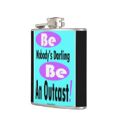 Flasques Soyez personne ballon noir et turquoise de 6 onces (Gauche)