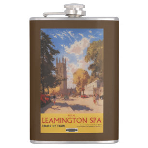 Flasques Spa royal, affiche britannique de chemins de fer