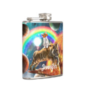 Flasques Space Galaxy Cat Riding Tiger sur Pizza (Droite)