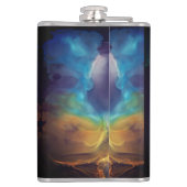 Flasques Space Nebula bleu jaune Alcool art (Dos)