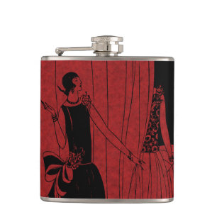 Flasques Spectacle de mode Art déco des années 1920 rouge e