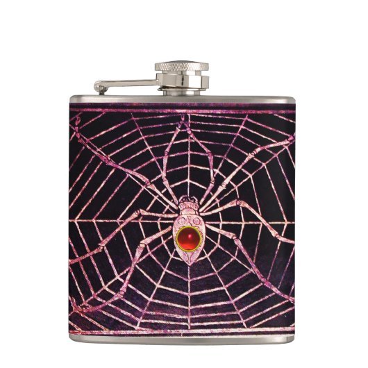 Flasques SPIDER ET WEB Rouge Ruby Noir (Devant)