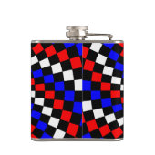 Flasques Spirale rouge blanc de Checker bleu par Kenneth Yo (Dos)