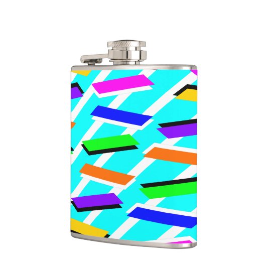 Flasques Spunky Neon Turquise Retro Vibes Amusant Abstrait (Gauche)