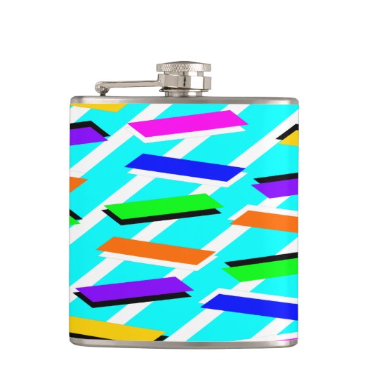 Flasques Spunky Neon Turquise Retro Vibes Amusant Abstrait (Devant)