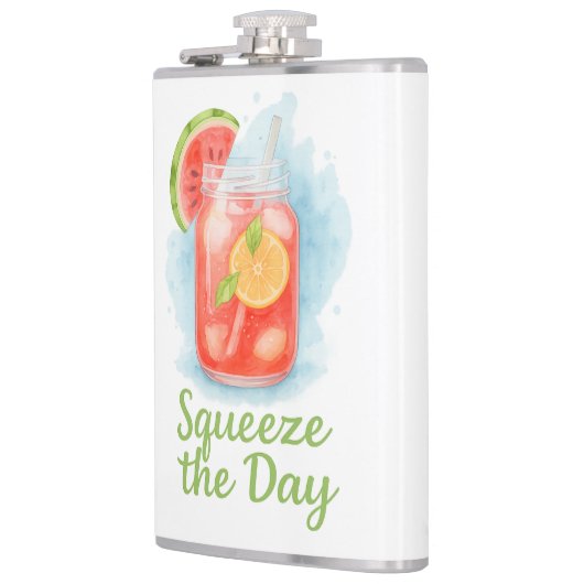 Flasques Squeeze Day - Boisson d'aquarelle d'été (Gauche)