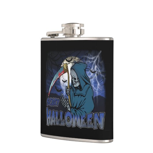 Flasques Squelette Mal Dans La Nuit Noire Effrayant Hallowe (Gauche)