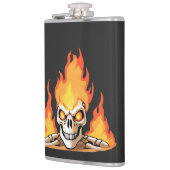 Flasques Squelette rétro mort brûlant crâne en feu (Gauche)