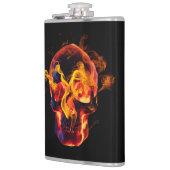 Flasques Squelette rétro mort brûlant crâne en feu (Gauche)