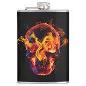 Flasques Squelette rétro mort brûlant crâne en feu (Devant)