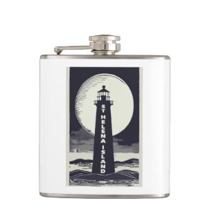 Flasques St. Helena Island Michigan Lighthouse Moon