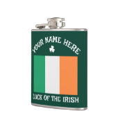 Flasques St Patrick's Day Ireland Flag Custom Name Shamrock (Gauche)