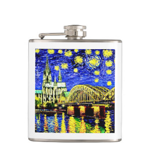 Flasques Starry Night Cologne Allemagne Cathédrale
