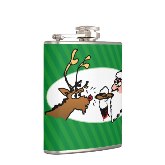 Flasques Stogie Fumer Père Noël Funny Green Stripe Noël (Droite)