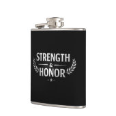 Flasques Strength and Honor Black Stainless Steel Hip Flask (Gauche)