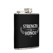 Flasques Strength and Honor Black Stainless Steel Hip Flask (Droite)