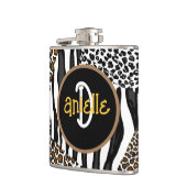Flasques Stripes Leopard et Zebra Imprimer Personnalisé (Gauche)